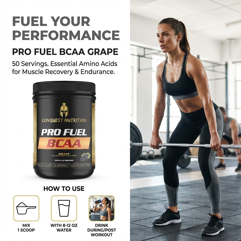 Pro Fuel BCAA Grape Flavor - 50 Servings of Essential Amino Acids