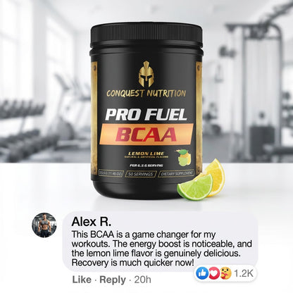 Pro Fuel BCAA Lemon Lime Flavor - 50 Servings of Delicious Energy Boost