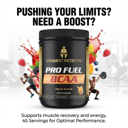 Pro Fuel BCAA Fruit Punch Flavor - 45 Servings for Optimal Performance