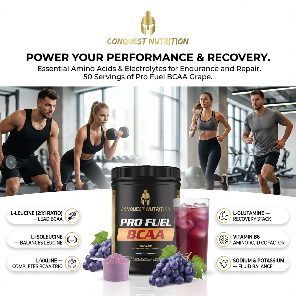 Pro Fuel BCAA Grape Flavor - 50 Servings of Essential Amino Acids
