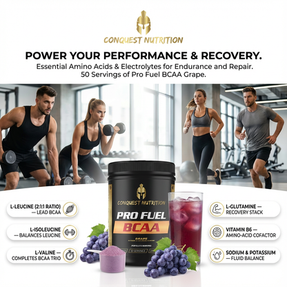 Pro Fuel BCAA Grape Flavor - 50 Servings of Essential Amino Acids