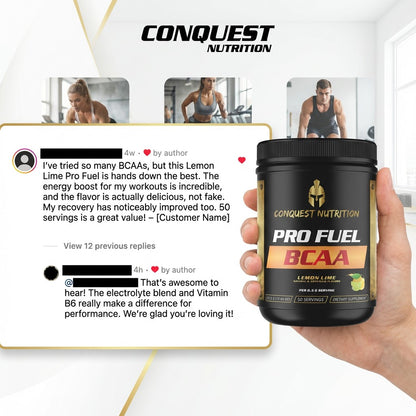 Pro Fuel BCAA Lemon Lime Flavor - 50 Servings of Delicious Energy Boost