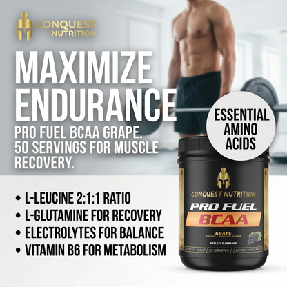 Pro Fuel BCAA Grape Flavor - 50 Servings of Essential Amino Acids