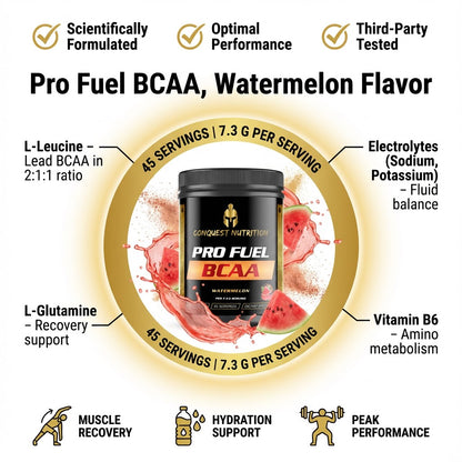 Pro Fuel BCAA Watermelon Flavor - 45 Servings for Optimal Performance