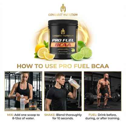 Pro Fuel BCAA Lemon Lime Flavor - 50 Servings of Delicious Energy Boost