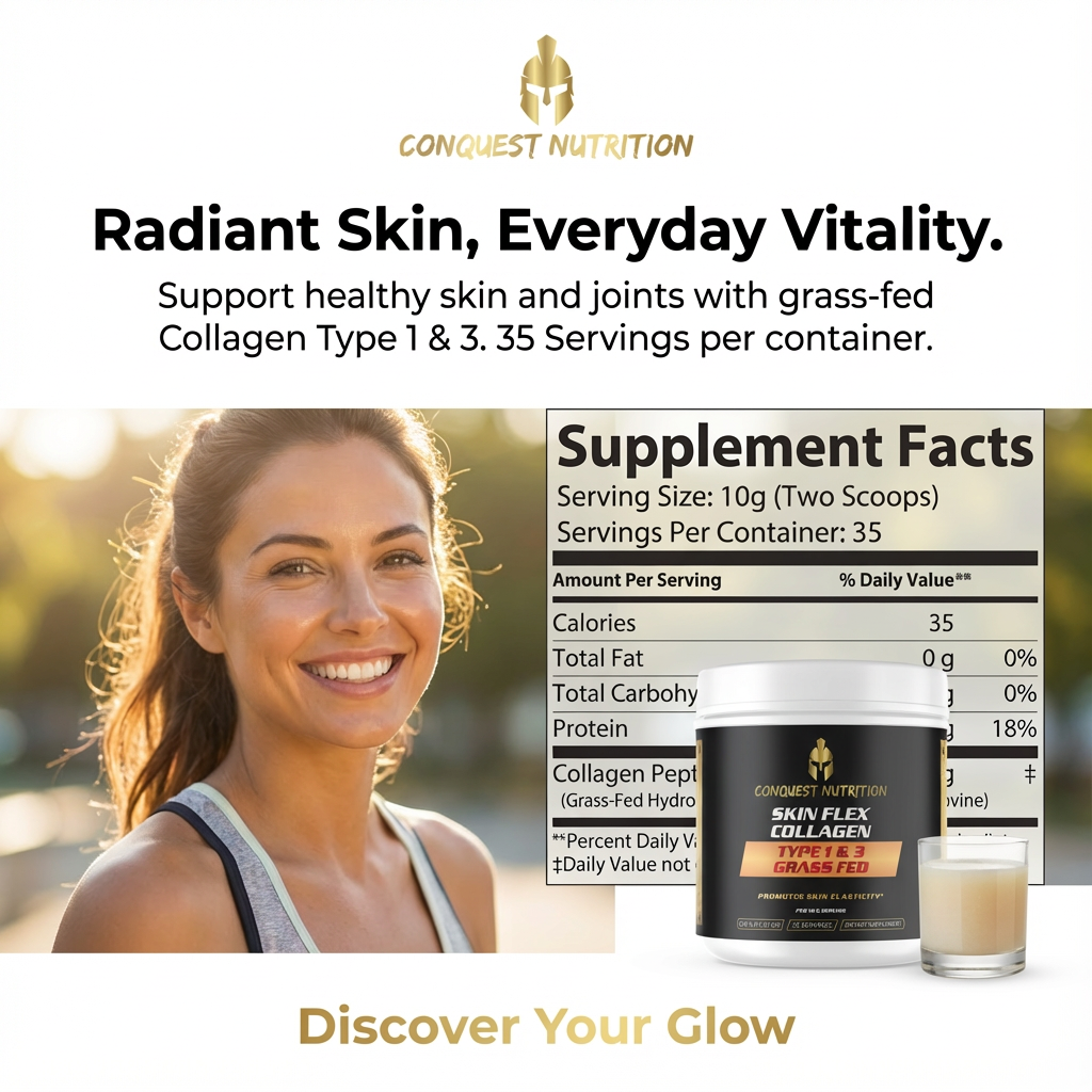 Skin Flex Collagen Type 1 & 3 - Grass Fed, 35 Servings for Healthy Skin