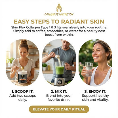Skin Flex Collagen Type 1 & 3 - Grass Fed, 35 Servings for Healthy Skin