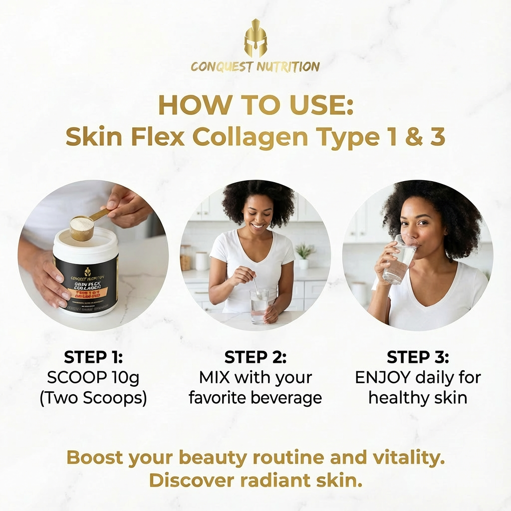 Skin Flex Collagen Type 1 & 3 - Grass Fed, 35 Servings for Healthy Skin