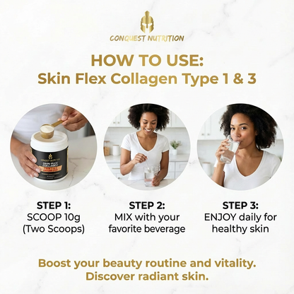 Skin Flex Collagen Type 1 & 3 - Grass Fed, 35 Servings for Healthy Skin