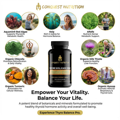 Thyro Balance Pro Advanced Thyroid Hormone Support - 90 Veggie Capsules for Optimal Wellness