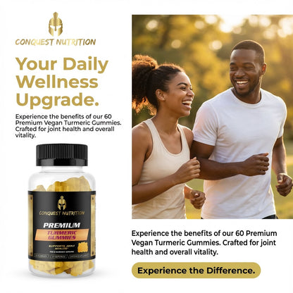 Premium Turmeric Gummies - 60 Vegan Friendly Gummies for Enhanced Wellness