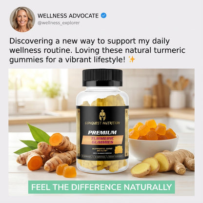 Premium Turmeric Gummies - 60 Vegan Friendly Gummies for Enhanced Wellness