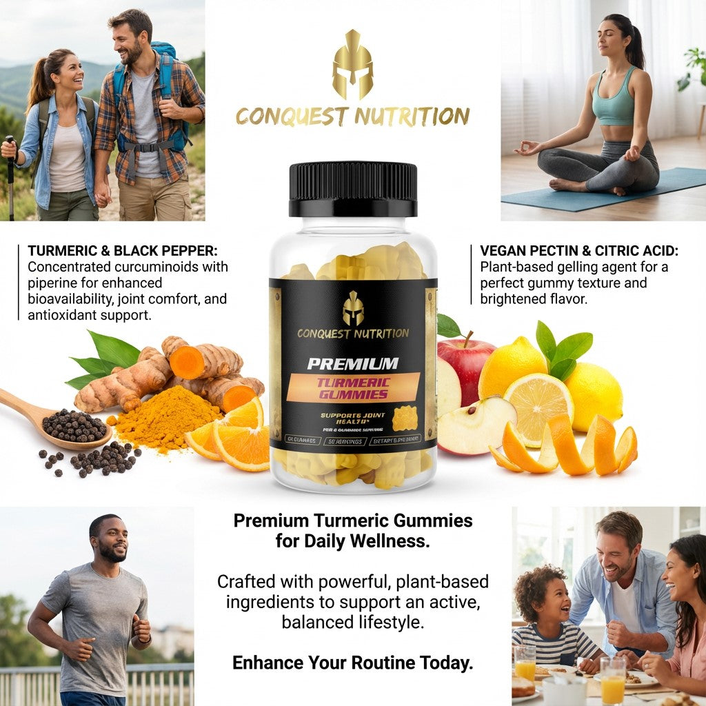 Premium Turmeric Gummies - 60 Vegan Friendly Gummies for Enhanced Wellness