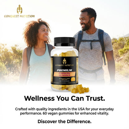 Premium Turmeric Gummies - 60 Vegan Friendly Gummies for Enhanced Wellness