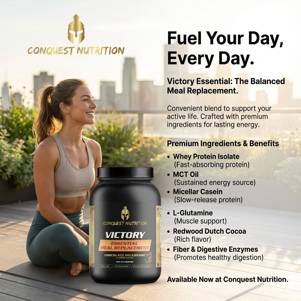 Victory Essential Meal Replacement Protein Chocolate Milkshake Flavor 2.9lb - 30 Servings of Nutrient-Rich Protein