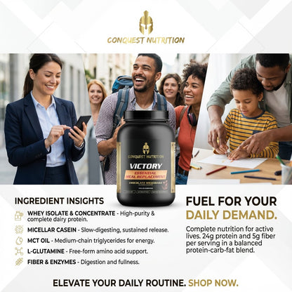 Victory Essential Meal Replacement Protein Chocolate Milkshake Flavor 2.9lb - 30 Servings of Nutrient-Rich Protein