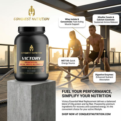 Victory Essential Meal Replacement Protein Chocolate Milkshake Flavor 2.9lb - 30 Servings of Nutrient-Rich Protein