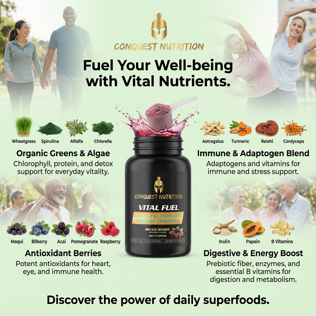 Vital Fuel All-In-1 Superfood Immune Complex Mixed Berry Flavor - 35 Servings
