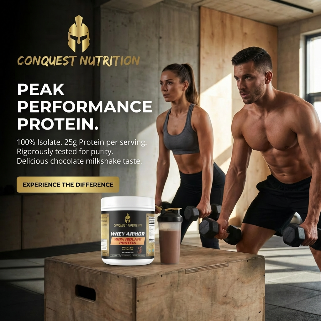 Whey Armor 100% Isolate Protein Chocolate Milkshake Flavor - Premium 1lb Whey Armor 100% Protein Isolate Chocolate
