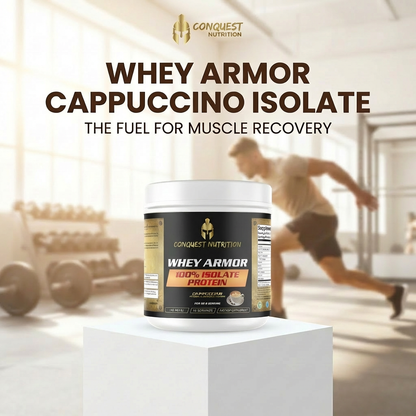 Whey Armor 100% Isolate Protein Cappuccino Flavor - 1lb Supplement for Muscle Recovery