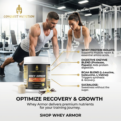 Whey Armor 100% Isolate Protein Vanilla Milkshake Flavor 1lb - Premium Protein Supplement