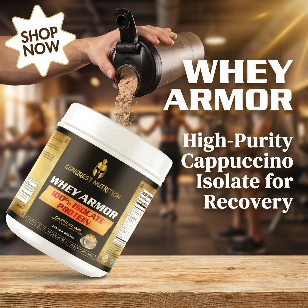 Whey Armor 100% Isolate Protein Cappuccino Flavor - 1lb Supplement for Muscle Recovery