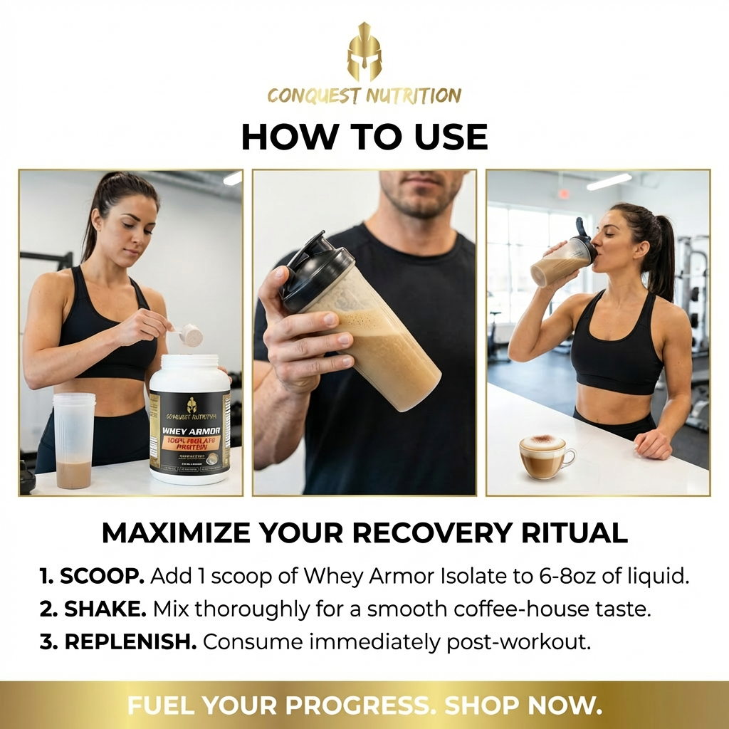 Whey Armor 100% Isolate Protein Cappuccino Flavor - 1lb Supplement for Muscle Recovery