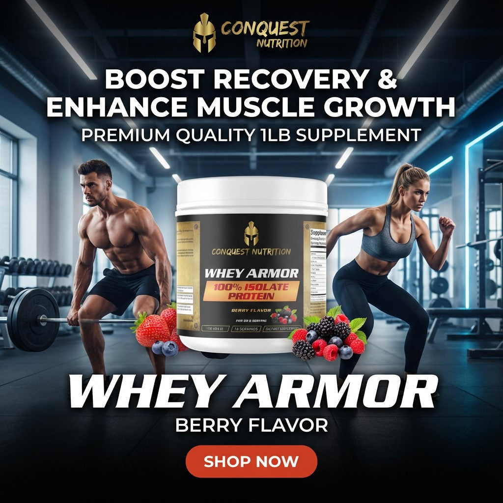 Whey protein supplement with athletes in a gym setting, promoting recovery and muscle growth.