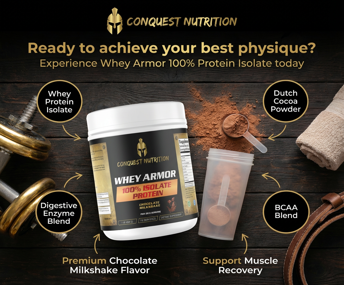 Whey Armor 100% Isolate Protein Chocolate Milkshake Flavor - Premium 1lb Whey Armor 100% Protein Isolate Chocolate