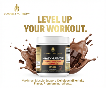 Whey Armor 100% Isolate Protein Chocolate Milkshake Flavor - Premium 1lb Whey Armor 100% Protein Isolate Chocolate