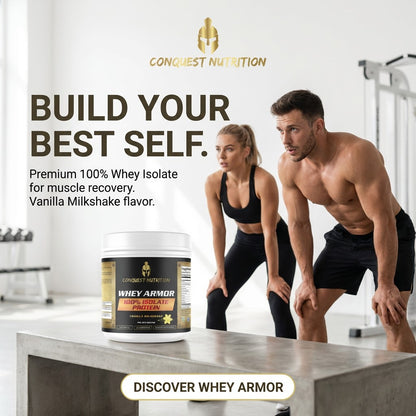 Whey Armor 100% Isolate Protein Vanilla Milkshake Flavor 1lb - Premium Protein Supplement